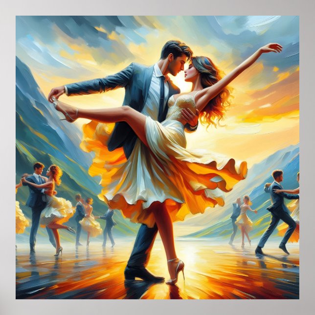 Póster Baile Swing Baile de Salón Bailarín Baile (Frente)