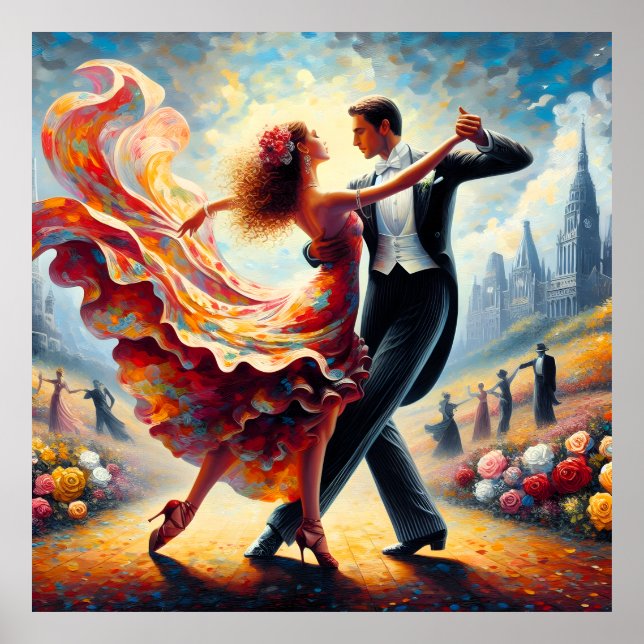 Póster Baile Swing Baile de Salón Bailarín Baile (Frente)