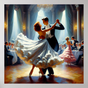 Póster Baile Swing Baile de Salón Bailarín Baile