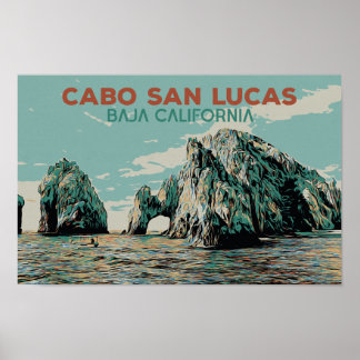 Póster Baja California Cabo San Lucas, postal de México