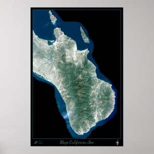 Póster Baja California meridional, poster del satélite de