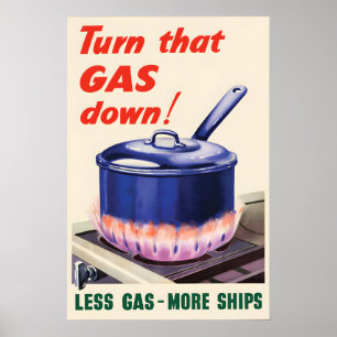 Póster ¡Baja ese gas! Cartel de propaganda de la Segunda 