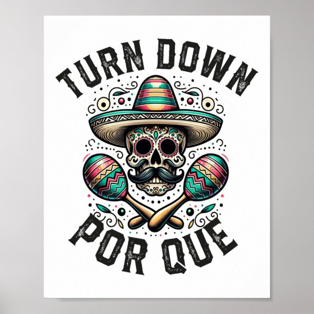 Póster Baja por que cinco de mayo Fiesta mexicano (Frente)