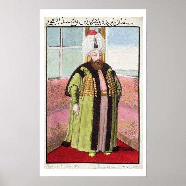 Póster Bajazet (Bayezid) II (c.1447-1512) llamado 'Adli', (Frente)