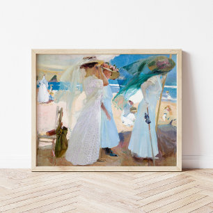 Póster Bajo el Awning, Zarauz   Joaquín Sorolla
