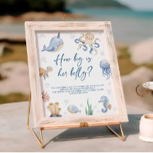 Bajo el mar Baby Shower Cómo Gran Rótulo Belly