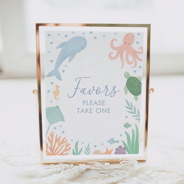 Póster Bajo el mar, Baby Shower favorece el Rótulo (Subido por el creador)