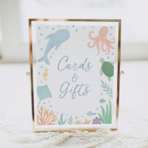 Bajo el mar Ocean Baby Shower Cards and Gifts
