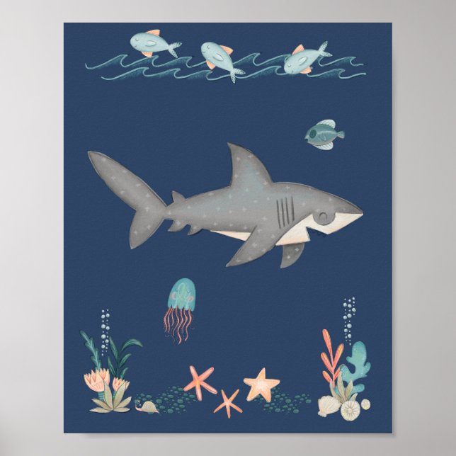 Póster Bajo el mar Océanos animales Poster de guardería d (Frente)