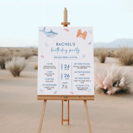 Póster Bajo el mar Primer Rótulo Fiesta de cumpleaños