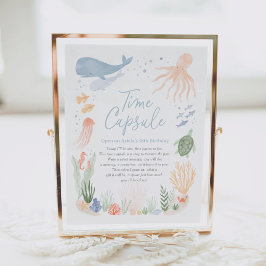 Póster Bajo el mar Rótulo de la cápsula del primer cumple