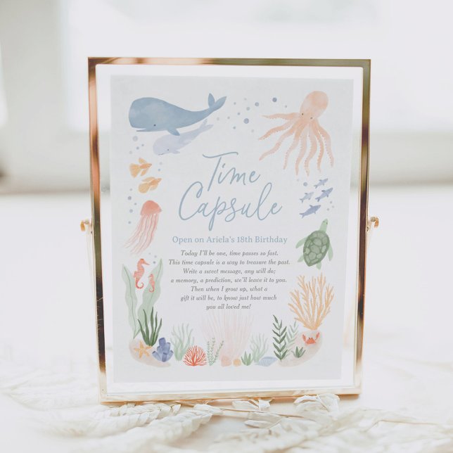 Póster Bajo el mar Rótulo de la cápsula del primer cumple (Subido por el creador)