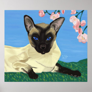 Póster Bajo el poster de flores de cerezo