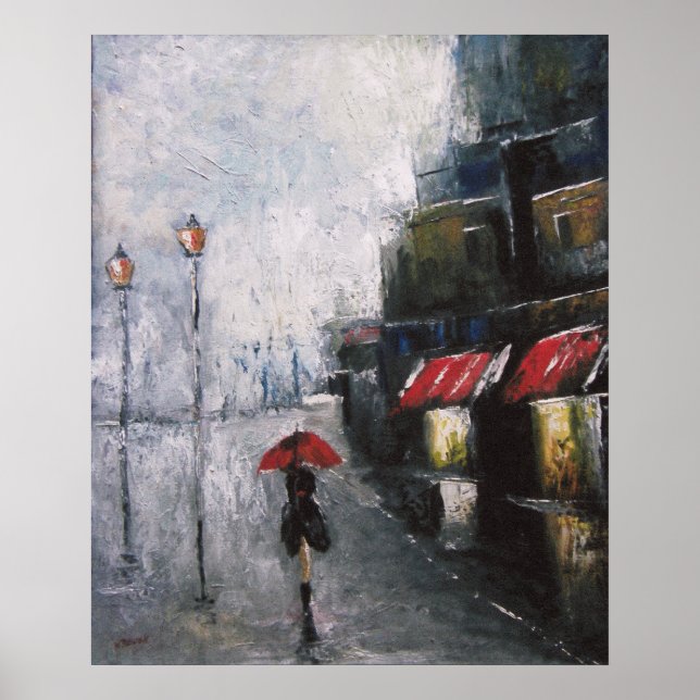 Póster Bajo El Poster De Los Paraguas Rojos (Frente)