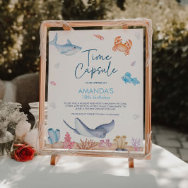 Póster Bajo el Rótulo de la cápsula del cumpleaños del ma