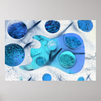 Póster bajo guitarra azul verdor invierte planetas pintur