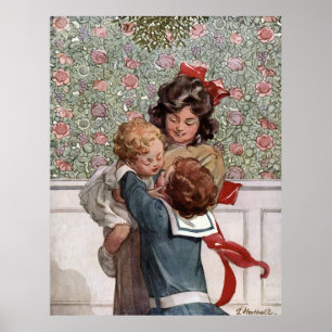 Póster Bajo la masa Mistletoe de Lilian Hocknell