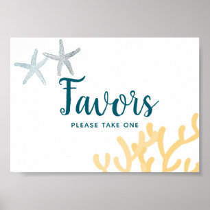 Póster Bajo la temática del mar Océano Baby Shower favore