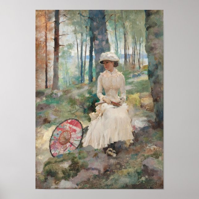 Póster Bajo las birches CC0954 Albert Edelfelt Small (Frente)
