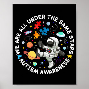 Póster Bajo las mismas estrellas Conciencia del autismo e