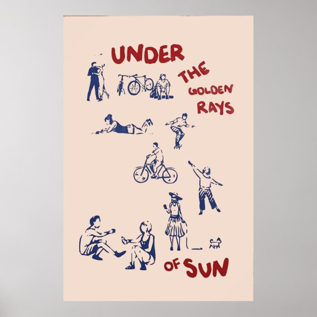 Póster Bajo los rayos dorados del poster solar (Frente)