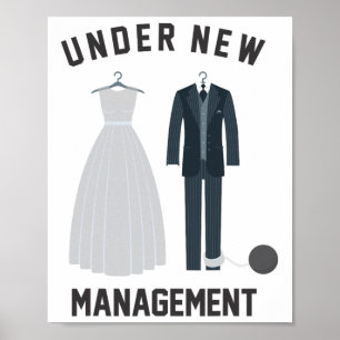 Póster Bajo Nueva Gestión Para El Matrimonio De Novia Y N