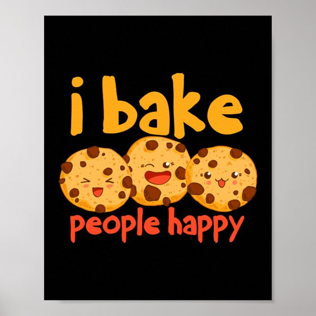 Póster Bake People Happy Baker Cookie (Frente)
