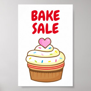 Póster BAKE SALE poster de signos de pastelería