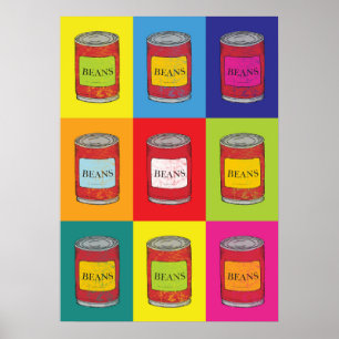 Póster Baked Bean Tins Food Pop Art Kitchen