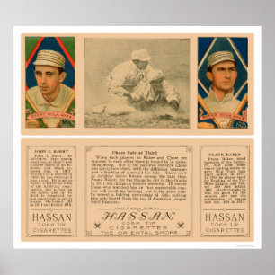 Póster Baker Barry Athletics Baseball 1912