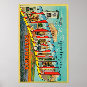 Póster Bakersfield, California - Large Letter Scenes