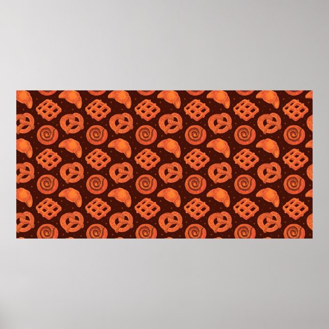 Póster Bakery seamless pattern, texture. Boulangerie shop (Frente)