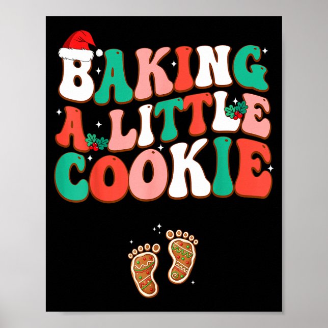 Póster Baking A Little Cookie Cute Christmas Pregnancy An (Frente)