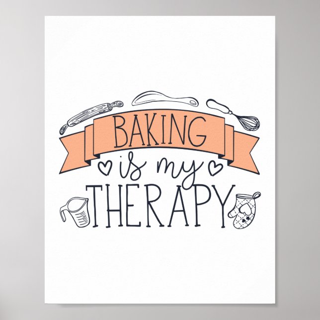 Póster Baking Es Mi Terapia Baker (Frente)