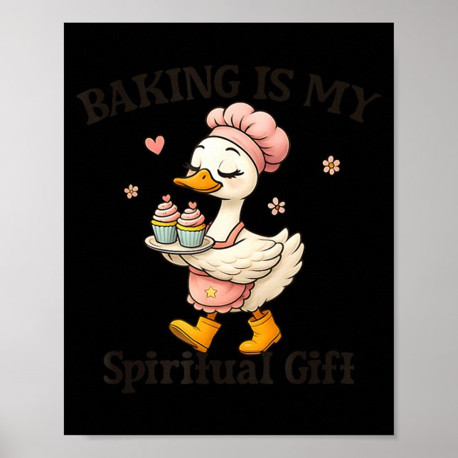 Póster Baking Is My Sritual Gift Baking Humor Kitchen Pas (Frente)