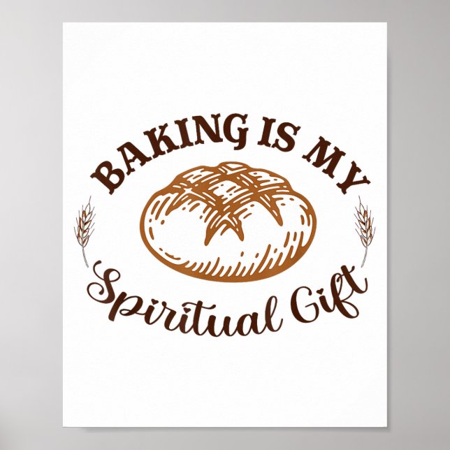 Póster Baking Is My Sritual Gift Funny Bake Lover Pastry  (Frente)