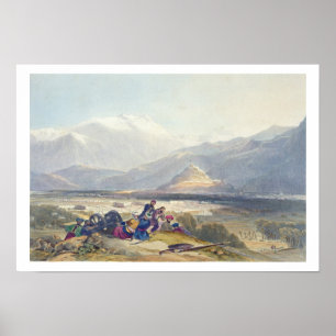 Póster Bala Hissar y ciudad de Kabul con los Británicos