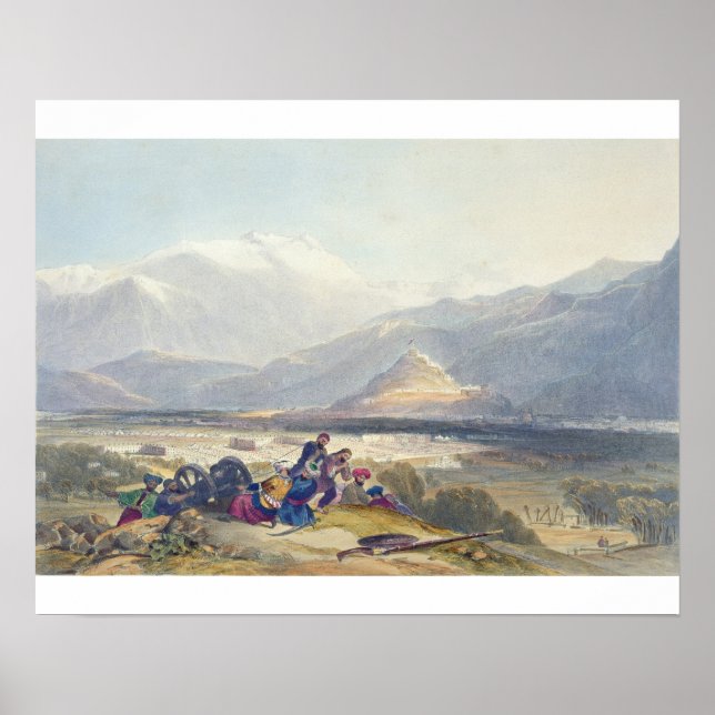 Póster Bala Hissar y la ciudad de Kabul con el Can Britán (Frente)