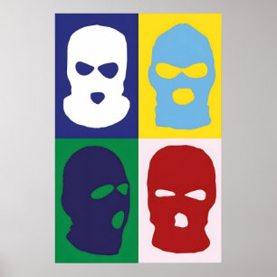 Póster Balaclava Japonés Abstracto Bauhaus Fórmula Modern