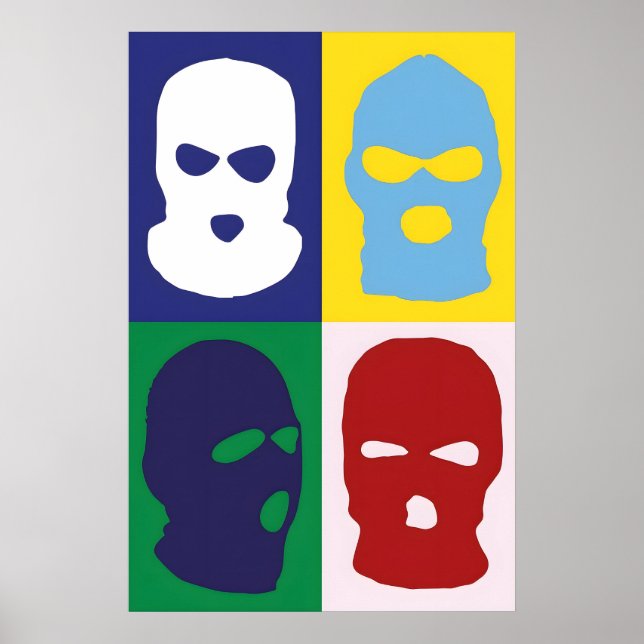 Póster Balaclava Japonés Abstracto Bauhaus Fórmula Modern (Frente)