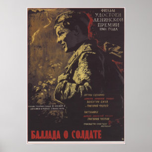 Póster "Balada de un soldado" película soviética de la UR