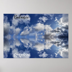 Póster Balance reflections of white Cornish clouds