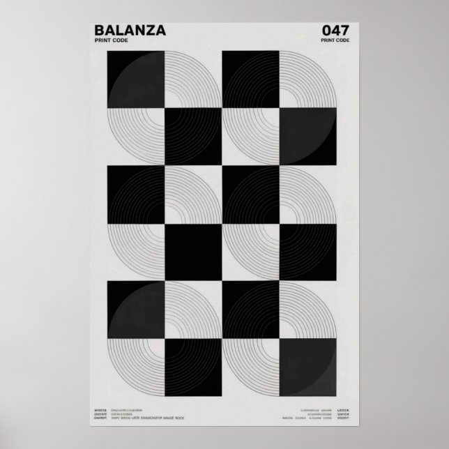 Póster Balanza: Serie Geométrica (Frente)