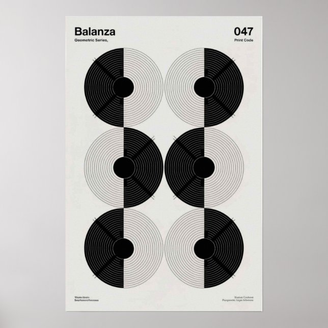 Póster Balanza: Serie Geométrica (Frente)
