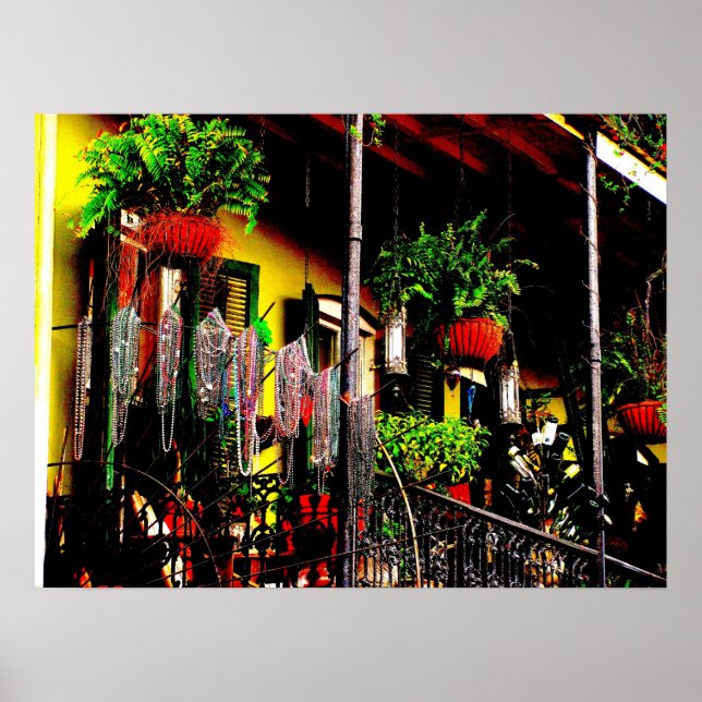 Póster Balcón del barrio francés (Frente)