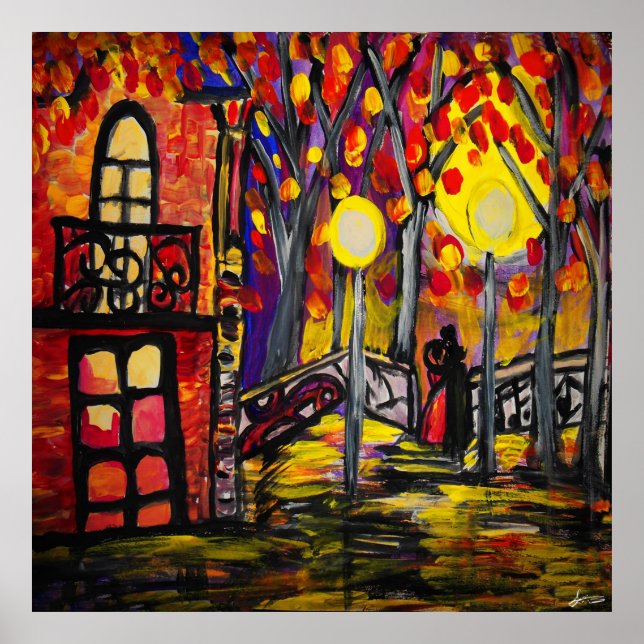 Póster Balcón en papel Poster de valor nocturno (Matte) (Frente)