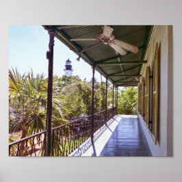 Póster Balcón Hemingway House con vistas al faro