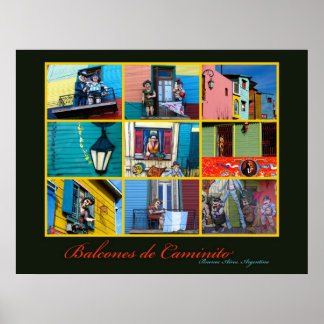 Póster Balcones Caminito de Buenos Aires