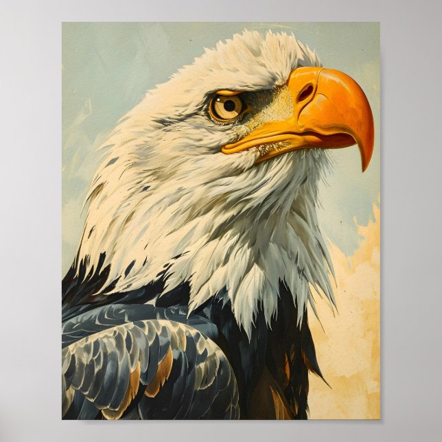 Póster Bald Eagle Vintage (Frente)