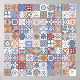 Póster Baldosa colorida marroquí